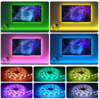 Ambiente RGB Monitor de PC inteligente Sincronización de pantalla 5V USB 24V Entrada 1M Gaming LED Backlight Strip Plastic Game Room Atmosphere Decor