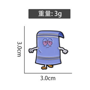 Bros paduan kartun bentuk penjahat kertas biru gulungan kertas Toilet Pin kerah Enamel - Product Image 3