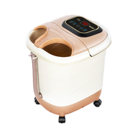 LEERCON Home Foot Realx Soak Bath Basin Bucket Foot Bath Massager <strong>Machine</strong> With Bubble Infrared Light <strong>Pedicure</strong> Stone Herbal Box