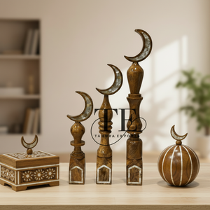 ชุดตกแต่งเทศกาลไหว้พระจันทร์เสี้ยวทำด้วยมือชุดตกแต่งบ้านอิสลามทำมือประดับโต๊ะไม้ถูพื้นกลาง - Product Image 1