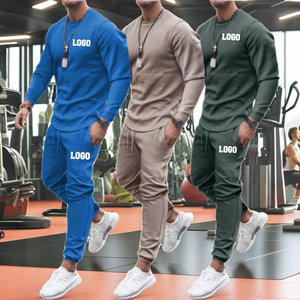 2025 Logo personnalisé hommes solide grande taille vêtements de sport hommes vêtements de sport ensemble de survêtements en gros survêtements joggeurs pour l'hiver - Product Image 2