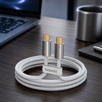 Câble de charge rapide Toocki Safe A-C avec puce intelligente intégrée, protection contre les surcharges, synchronisation 480 Mbps, en alliage de zinc tressé pour téléphone