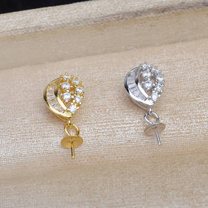 Colgante de Pestañas de Plata S925 con Base de Luna y Estrella de 9-11 mm, Accesorio de Joyería DIY, Pendientes de Perlas JG5997 - Product Image 2