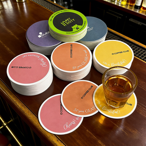 Custom Bar Paper Coasters Round Square Absorbent Cardboard Tissue Coasters Paper Drink Coffee Beer Coaster Mat for Restaurant