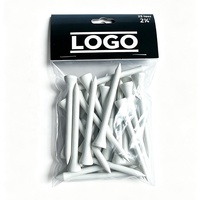 Vente en gros de tees de golf en bambou personnalisés avec logo imprimé en couleur, 70 mm et 83 mm, avec emballage personnalisé en boîte à cigarettes ou en sac de présentation