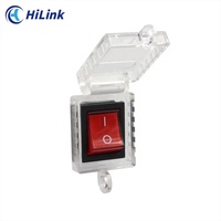 Interrupteur électrique en forme de bateau standard avec verrouillage transparent du couvercle du bouton poussoir d'arrêt d'urgence PC