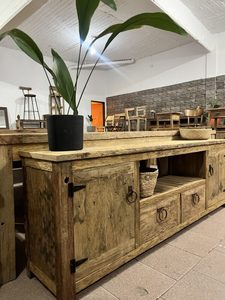 Établi <span class=keywords><strong>en</strong></span> <span class=keywords><strong>bois</strong></span> brun chaud moderne avec 2 portes <span class=keywords><strong>de</strong></span> rangement Chevalet Sawhorse Garage Salle à manger/Salon Table <span class=keywords><strong>de</strong></span> charpentier Tiroir <span class=keywords><strong>de</strong></span> couloir pour la maison - Product Image 4