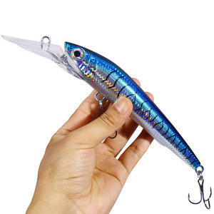 Leurre de pêche Minnow lourd 24cm 95g, corps laser, appât artificiel dur avec hameçon 1/0 #   Hameçons tranchants pour la pêche à la traîne en mer du thon en eau salée - Product Image 1