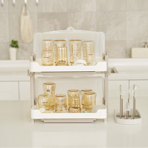 Premium 2-Tier Beige Baby Bottle <b>Drying</b> <b>Rack</b> BPA Free for Countertop & Kitchen Fast <b>Drying</b> of Bottles & Accessories Organizer - Product Image 2