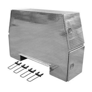 Boîte à outils robuste en aluminium à motif diamanté, à poser derrière la cabine, pour camion à plateau ou benne basculante - Product Image 5
