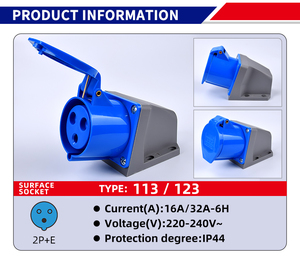 Sản phẩm mới IP44 đánh giá 220 - 240V công nghiệp cắm điện và ổ cắm 3pin 16A Ổ Cắm Công Nghiệp - Product Image 6