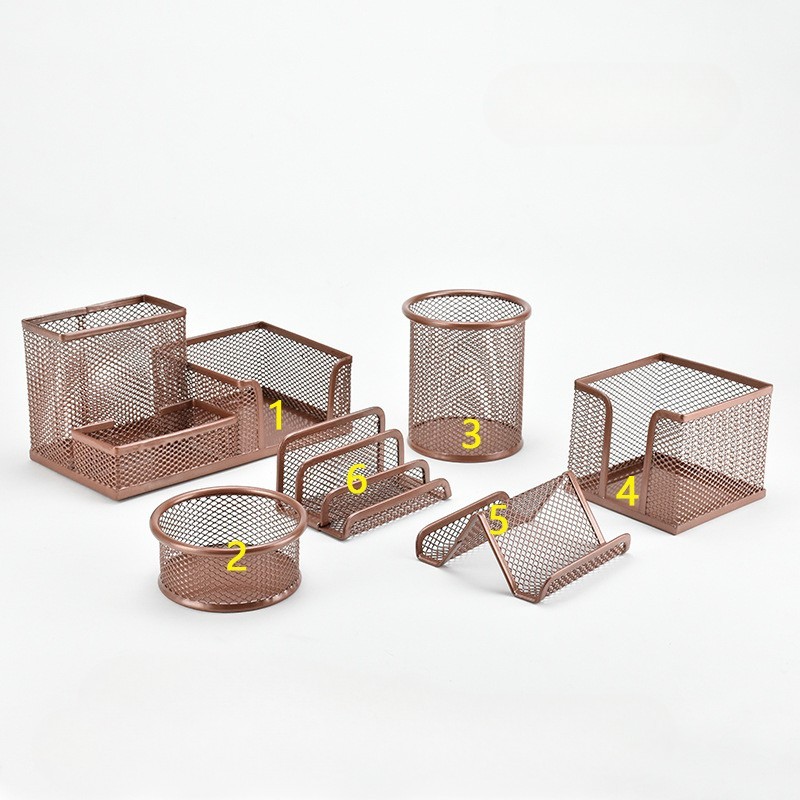 Desk Iron Storage Basket Metal Pen