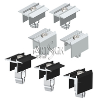 Collier de serrage intermédiaire rapide anodisé noir pour système de montage photovoltaïque, rail de fixation pour panneaux solaires