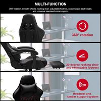 Chaise de jeu ergonomique rembourrée en PU avec fonction de massage, accoudoirs articulés pour la maison, le bureau, les jeux électroniques pour adultes