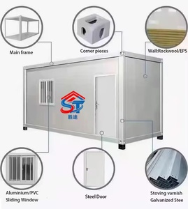 Casa Contenedor Modular Prefabricada y Desmontable, Transpirable, de Bajo Costo, con Tres Módulos de 20 Pies y Techo de Cuatro Ángulos, con Sala de Estar - Product Image 4