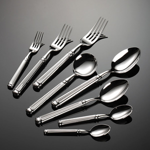 304 Forged Roman Style Column Stainless Steel Hotel Cutlery - Steak Knife, Fork, <b>Spoon</b>, <b>Coffee</b> <b>Spoon</b>, Cake Sparetulet, Serving - Product Image 1