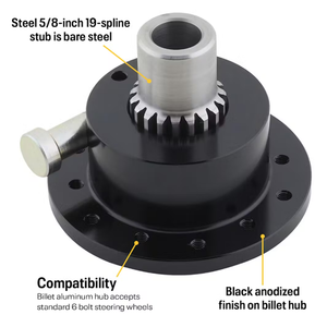 5/8 "Welle 6-Bolzen Schwarz Schnell spanner Lenkrad nabe verkeilt - Product Image 2