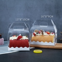 Boîte d'emballage PET biodégradable transparente de qualité alimentaire pour la cuisson de desserts gâteau d'anniversaire avec plateau intérieur