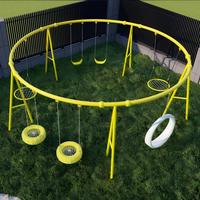 Ensemble de balançoires en plastique pour enfants avec toboggan, structure de balançoire en métal pour jardin et parc, prix d'usine compétitif