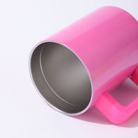 Gobelet de voyage isotherme à double paroi en acier inoxydable 304 de 12 oz avec couvercle MagSlider et poignée, sans BPA, coloré, scintillant et anti-fuite