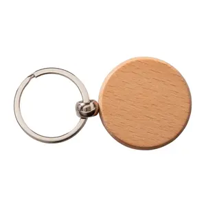 Porte-clés rond en bois, merchandising personnalisé - Product Image 2