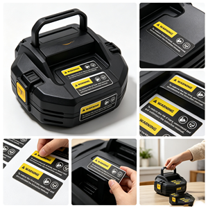 Custom-<b>printed</b> waterproof self-adhesive vinyl signs; polyester-based certified electrical stickers; approved industrial labels - Product Image 5