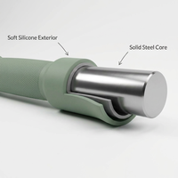 Barre d'haltères en silicone et acier inoxydable Vinique Fitness de qualité supérieure pour la salle de sport à domicile, équipement de fitness, poids doux antidérapants pour la main, yoga
