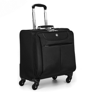 Logotipo personalizado 18 "<span class=keywords><strong>Bolsa</strong></span> de equipaje de mano rodante <span class=keywords><strong>Cabina</strong></span> Piloto suave Llevar en 4 ruedas Spinner Caso Vuelo Trolley Avión Maleta de <span class=keywords><strong>viaje</strong></span> - Product Image 4