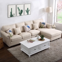 Ensemble de canapés en tissu contemporain et moderne pour salon d'appartement, idéal pour sous-sol, avec design en L