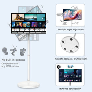 La televisione intelligente Incell da <span class=keywords><strong>32</strong></span> <span class=keywords><strong>pollici</strong></span> ruota Touch Screen Tiktok 4 + 64G Android13 portatile TV LED retroilluminazione HD bianco Smart TV - Product Image 2