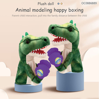 Jeu de boxe gant de sport d'intérieur marionnette à main dinosaure en peluche avec son pour enfants