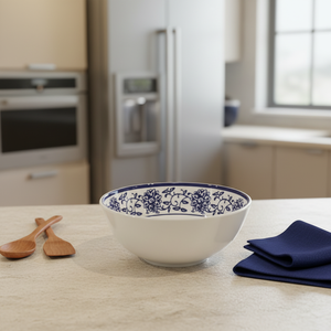 Bol rond pour nouilles Lamian en porcelaine bleue et blanche à décor unilatéral, glaçure bleu <span class=keywords><strong>ciel</strong></span>, vaisselle en mélamine personnalisable - Product Image 3