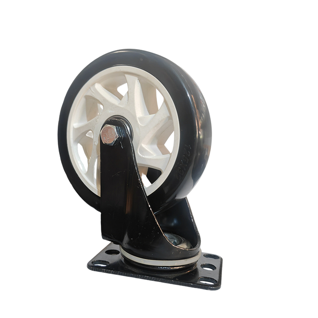 100mm 4 Inch Plate Industrial Rubber Cart Trolley Wheels for Workbench Central Locking Castor Wheel Heavy Duty Caster Wheels