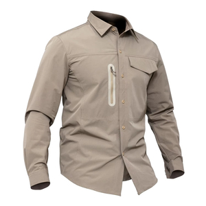 Chemise en tricot satiné à manches longues pour <span class=keywords><strong>homme</strong></span>, automne 2025, couleur unie, col montant, haut décontracté pour le <span class=keywords><strong>travail</strong></span>, chemisier anti-boulochage, vente en gros - Product Image 5