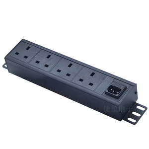 PDU Estándar <span class=keywords><strong>del</strong></span> Reino Unido con Enchufe de Alimentación IEC C14, Portafusibles con Dos Fusibles 10A250VAC - Product Image 1