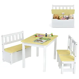 Set di mobili per la scuola materna Montessori fornitore prescolare Set di tavoli e sedie per bambini in legno per bambini