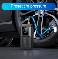 Démarreur de voiture portable 6 en 1, booster de batterie de voiture, chargeur de batterie externe, batterie au lithium, pompe à air pour pneus, gonfleur de pneus avec lumière