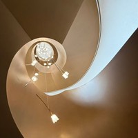Escalier en colimaçon en acier avec rampe en fer forgé, marches en bois personnalisables, design moderne durable et sûr pour villa de luxe, utilisation en intérieur