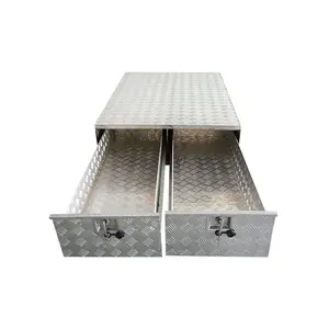 Di Bawah Bodi Logam Campuran Ute Tray Trundle Kotak Penyimpanan Tempat Tidur Truk Aluminium Laci