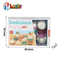 Jouets Lucky Toys pour enfants : Jeu d'imitation de service de thé de l'après-midi avec gâteau et beignets