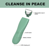 Tondeuse électrique silencieuse pour poils du pubis avec lames en céramique, rechargeable par USB, étanche, pour hommes