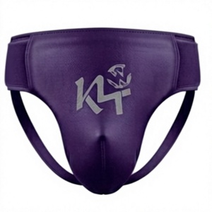 Ceinture de soutien inguinal profilée en néoprène violet pour homme KLTW, respirante, avec logo thermocollé, protection sportive pour la boxe, haute élasticité - Product Image 1