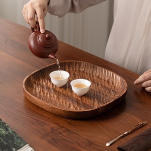 North American <b>Black</b> Walnut Wood Tea Tray Irregular Shape Solid Wood Tea Ceremony Accessory - Product Image 1