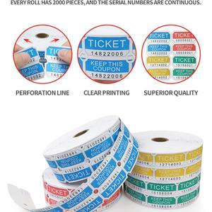Rouleau de papier personnalisable pour billets de tombola/coupons, impression numérique, fabriqué en Chine, en boîte, pour entreprises, à prix avantageux - Product Image 4