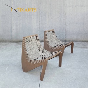 Elegante Silla de Exterior de Madera Tejida de Grado Comercial, Asientos Modernos para Patio, Jardín y Terraza, Muebles de Exterior - Product Image 6