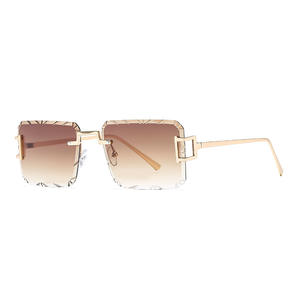 Lunettes de soleil Dlisha pour femmes, monture métallique sans cadre, verres PC UV400, légères, design carré, type 3, pare-soleil - Product Image 3