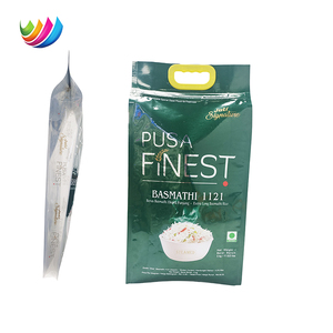Sachet d'emballage alimentaire personnalisé imprimé, recyclable, de qualité alimentaire, en plastique, pour riz, avec poignée et fermeture thermoscellée - Product Image 3