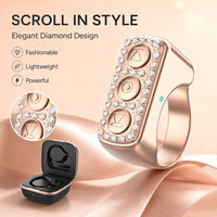 Anillo de Cristal con Diamantes, Control Remoto Inalámbrico, Manos Libres para Teléfono y Tableta, Desplazamiento de Videos Cortos, Portátil y Recargable