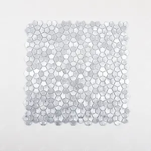Многоуровневая пятиугольная гравитационная алюминиевая серебряная металлическая мозаичная плитка для домашнего декора