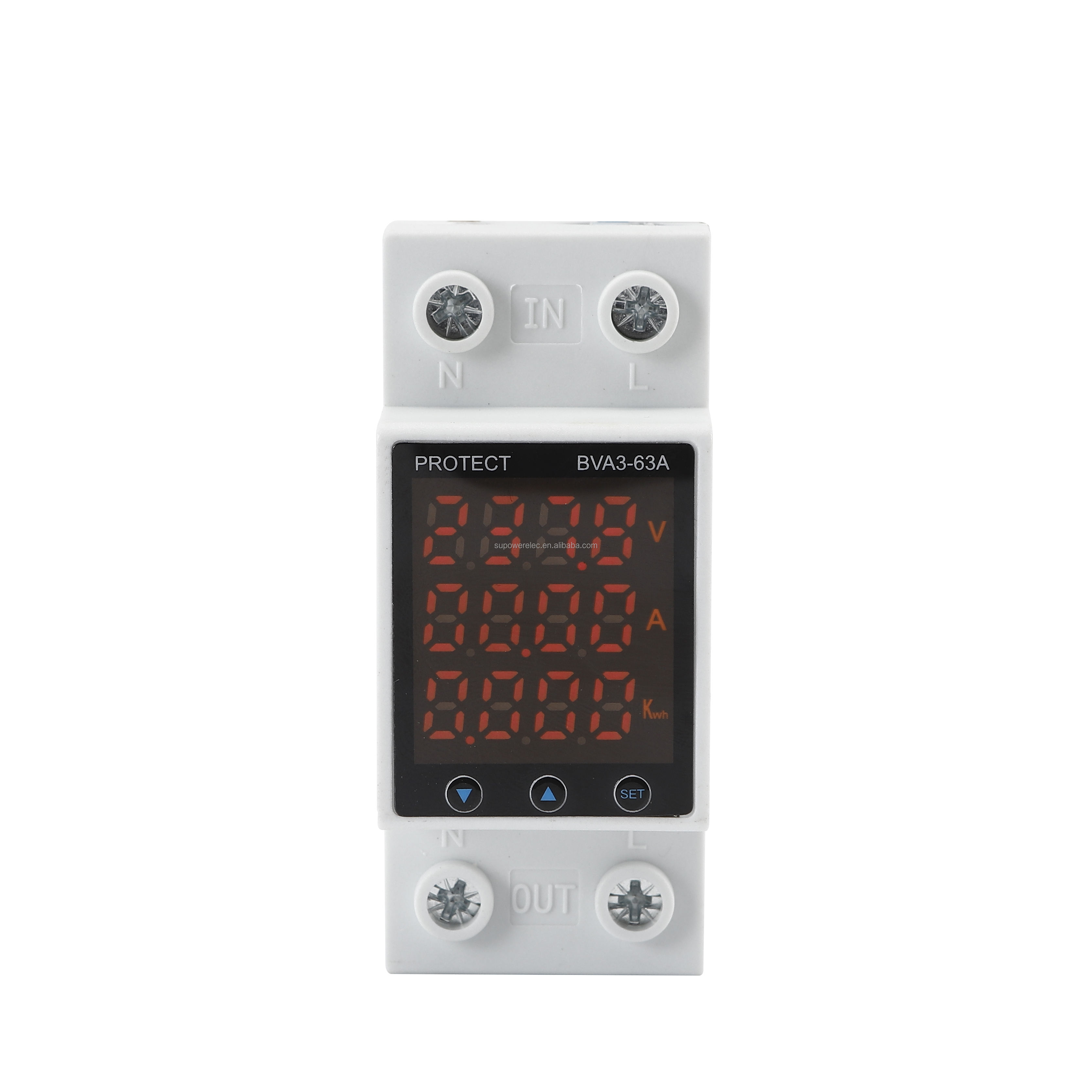 63A 80A 110V 230V Dinレールは過電圧保護デバイスプロテクター電流制限保護電圧計Kwh(80Aボトム入力) 63A 80A 110V  230V DINレール調整可能過電圧保護装置プロテクター電流制限保護電圧計Kwh(63A Bottom i 63A 80A 110V 230V din  レール調節可能な下の電圧保護デバイス ... 63A 80A 110V 230Vレール調整可能過電圧保護装置保護装置電流制限保護装置Kwh付き(63A Bottom input)